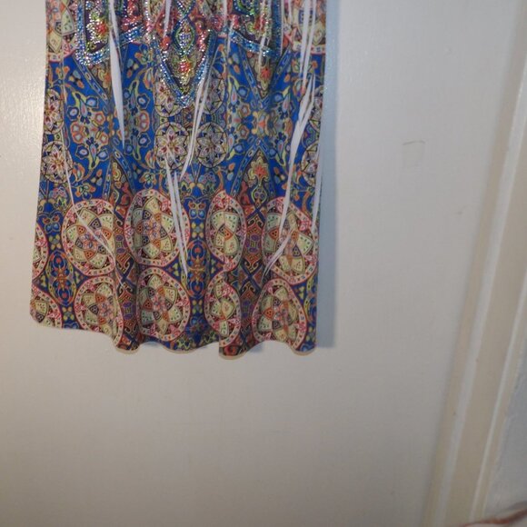 Katydid Embellished Slinky  Summer Dress Sz L - Picture 3 of 7